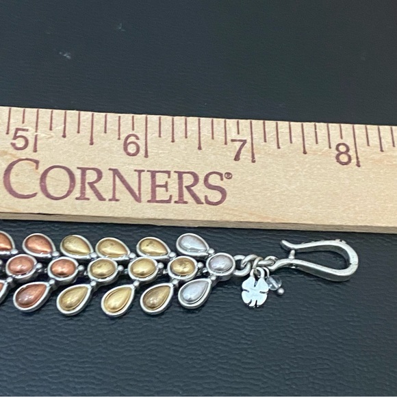 Retired LUCKY BRAND Tricolor Teardrop Link Bracelet 38.1g - Picture 7 of 12